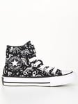 Converse Kids Easy-On Dinos Trainers - Black/White, Black/White, Size 2 Older