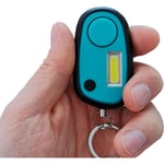 Ultra Secure - Alarme personnelle compacte anti-agression vol sos - sirène 120 dB / lampe flash led puissante 3 modes - Bleu turquoise