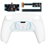 eXtremeRate White Programable RISE4 Remap Kit for PS5 Controller BDM 010 BDM 020, Upgrade Board & Redesigned Back Shell & 4 Back Buttons - Controller NOT Included
