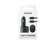 NEW Samsung 45W Dual Port PD USB-C / A Fast Car Charger W/ Cable