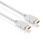 HDSupply HC070-150E Câble HDMI vitesse standard avec Ethernet, prise HDMI-A (19 broches) vers prise HDMI-A (19 broches), double blindage, contacts plaqués or, 15,0 m, blanc