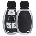 kwmobile Key Cover Compatible with Mercedes Benz - Silver/Black