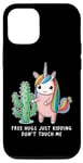 iPhone 12/12 Pro Free Hugs Just Kidding Don't Touch Me, Funny Unicorn Cactus Case