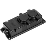 ORNO Multiprise Electrique Extérieur étanche 2 prises (Mise à la terre de type prise allemande) Résistant aux chocs, Ininflammable