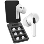 Foam Masters Memory Foam Ear Tips for AirPods Pro 1st & 2nd Gen | 3 Pairs | New Version 4.0 - Black Magic | Comfortable | Secure | Better Noise Cancellation | Replacement Buds (Assorted S/M/L, White)