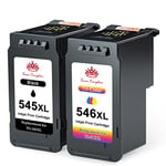 Toner Kingdom PG-545XL CL-546XL Replacement for Canon 545 546 Ink Cartridges 545XL 546XL for Canon Pixma TS3350 TS3450 TS3451 TS3150 MG2550S MG3050 MG2950 TR4550 TR4650 MX495 (1 Black 1 Tri-color)