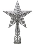 Sølvfarget Juletrestjerne med Glitter 27 cm