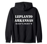Leplanto Arkansas Coordinates Souvenir Zip Hoodie