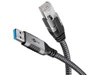 goobay 70299 Câble USB-A vers RJ45 Ethernet CAT 6 pour une connexion Internet filaire stable avec routeur/modem/commutateur réseau/remplace l'adaptateur USB vers RJ45 / 1 Gbit/s / 1 mètre