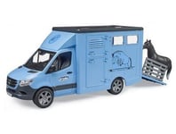 Camion betaillere MB Sprinter bleu + Cheval - Van chevaux, transport - Bruder