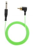 6.35mm to RCA Angled Tattoo Machine Power Supply Cable Green - 1.8m