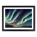 Riveting Aurora Borealis H1022 Framed Print for Living Room Bedroom Home Office Décor, Wall Art Picture Ready to Hang, Black A2 Frame (64 x 46 cm)