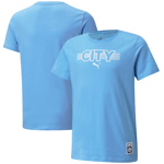 Manchester City Football T-Shirt (Size 5-6y) Kid's PUMA Core Logo Top - New