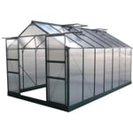 Serre jardin polycarbonate - HABITAT ET JARDIN - Dahlia - 13,29 m² - Vert - Aluminium - Anti-corrosion