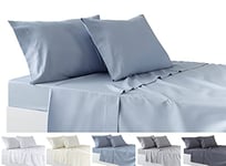 Drap Housse Utopia Bedding - Microfibre Brossée, 200x220cm, Bonnets 35cm - Gris