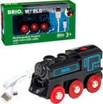 BRIO World Rechargeable Engine Train with Mini USB Cable for Kids Age 3 Years Up