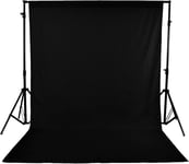 Fotoplex Bakgrunn Ensfarget Sort - 2.9x5 m