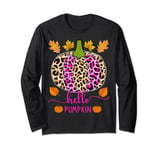Leopard Hello Pumpkin - Autumn Vibes Long Sleeve T-Shirt