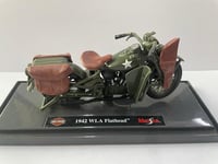 MAISTO - 1/18 Moto Harley Davidson - 1942 WLA Flathead - Vert Militaire -