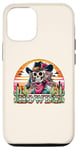 Coque pour iPhone 13 Pro Rétro Cowgirl Western Rodéo Howdy Squelette Coucher de Soleil Désert