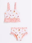 River Island Mini Mini Girls Ice Cream Frill Bikini Set - Cream, Cream, Size Age: 2-3 Years, Women