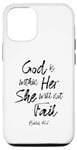 iPhone 12/12 Pro God is Within Her Christian Woman Bible Verse Scripture Read Case