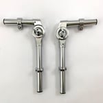 Chrome Bass Drum Tom Arm Holders for Junior Drum Kit - Pair