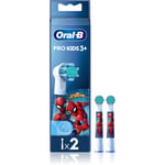 Oral B PRO Kids 3+ Erstatningshoveder til tandbørste til børn Spiderman 2 stk.