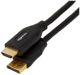 Amazon Basics Câble DisplayPort vers HDMI avec connecteurs plaqués or - 1.8 m, Noir