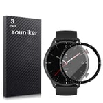 Youniker 3 Pack Compatible with Amazfit GTR 2 Screen Protector Film Compatible with Amazfit Smartwatch GTR 2 Sports Watch Screen Protectors Foils 3D Full Coverage Screen Cover Anti-Scratch