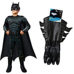Rubie's 702987M Boy's Dc - the Batman Deluxe Costume Movie Kids, Shown, Medium & Official Batman Gauntlets, Child Costume - One Size
