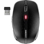 CHERRY MW 8 ADVANCED, Wireless Mouse, Bluetooth or 2.4 GHz RF, High-Precision Sensor with 4-Stage Switchable Resolution, Rechargeable, Black