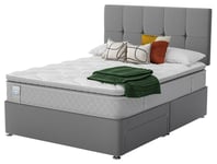 Sealy Abbot Pillowtop Double 2 Drawer Divan Bed - Grey