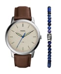 Fossil The Minimalist 3h Mens Brown Watch FS5966SET Leather (archived) - One Size