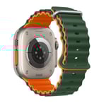 Ocean armband för Apple Watch Ultra 2 band 49mm 45mm 44mm 40mm 41mm 42mm 49mm silikon correa armband iWatch serie 9 7 6 3 klocka 8 Mörkgrön-orange Y Dark green-orange 42mm 44mm 45mm 49mm