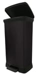 Pedal Waste Bin 50L Curver Deco Bag Holder Black Modern Home Office Kitchen HQ