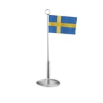 Georg Jensen - Bernadotte Swedish Flag, Incl. Flagpole, Stainless Steel - Stainless Steel - Silver,Blå,Gul