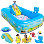 SPARROW Above Ground Pool Inflatable Swimming Pool With Slide And Shooting Frame For Kids Adults Large Garden Free Pool Toys Cover/Mat Electric Pump (Size : 2.6m)