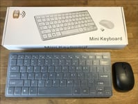 Black Wireless Small Keyboard & Mouse Set for LG 42LM620T 42-inch 1080p SMART TV
