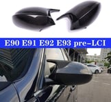 ZHAOOP Car Mirror Cover Real Carbon Mirror Caps Cover Fit ,For BMW 3 Series E90 E91 05-07 E92 E93 06-09 Door Side Replacement M3 Style Cap E81 E82 E87 E88 Door Mirror Cover (Color : ABS unpainted)-Carbon black