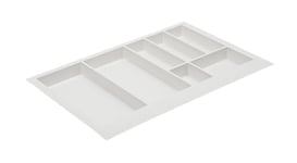 GTV - Axispace Tiroir Range-couverts pour tiroirs, bac à couverts, insert de tiroir, armoire de cuisine, bac à couverts en plastique, rangement de couverts, blanc, 740 x 472 mm