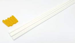 RC Receiver Wire Aerial Tube Protector Plastic Antenna Pipe Yellow Cap White x 5