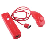 Set Nunchuck Nunchuk Remote Telecommande Rouge Pour Wii