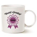 Christmas Gifts Best Coffee Mug for Mom - World S Greatest Mom - Unique Gifts for Mother Mom Mama Grandma Porcelain Cup Whit-White_301-400Ml