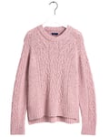 Gant Cable Neps Crew W Silver Pink (Storlek XS)