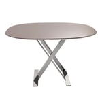Maxalto - Pathos Square Table 110, Bright chromed frame, Calacatta White Marble top