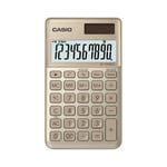 Casio SL-1000SC - Calculatrice de poche - 10 chiffres - panneau solaire, pile - or