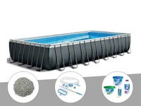 Kit piscine tubulaire Intex Ultra XTR Frame rectangulaire 9,75 x 4,88 x 1,32 m + 20 kg de z?olite + Kit de traitement au chlore + Kit d'entretien