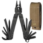 Leatherman Super Tool 300 EOD L831368 Multi outil en acier inoxydable Noir Avec étui marron, dénudeur militaire et coupe-fil amovible (Import Grande Bretagne)