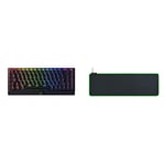 Razer BlackWidow V3 Mini HyperSpeed (Yellow Switch) 65% Compact Mechanical Gaming Keyboard | Black & Goliathus Extended Chroma - Soft Extended Gaming Mouse Mat with Chroma RGB Lighting, Black